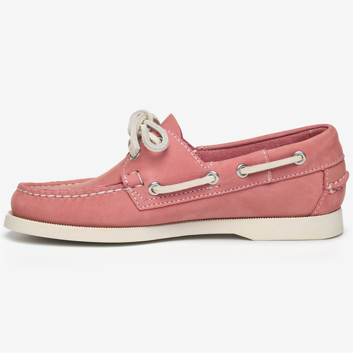 Pink red Women's Nubuck Moccasin Boat Shoes 3