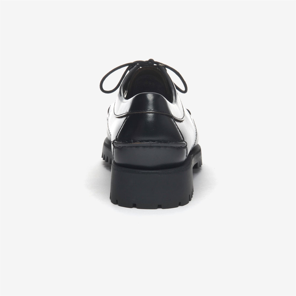 Black Women's Leather Lug Sole Loafer