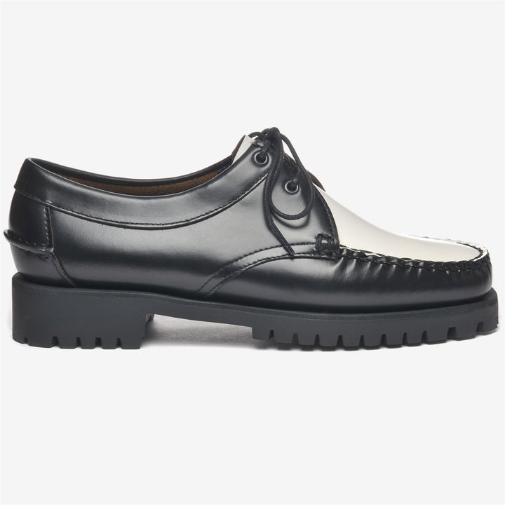 Mocassins en cuir noir et blanc pour femme, pour les loisirs 1