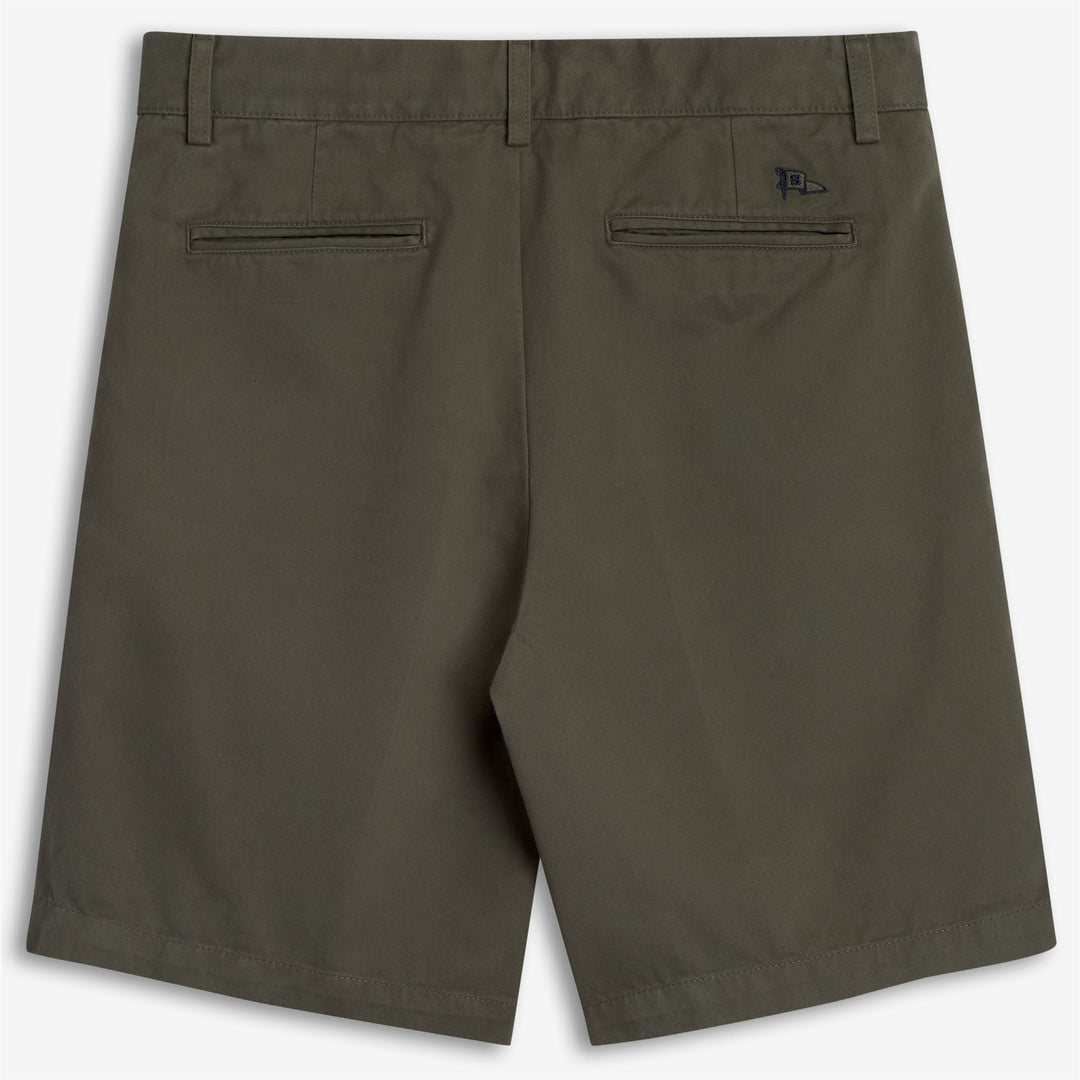 Short chino vert pour homme avec coupe ajustée main