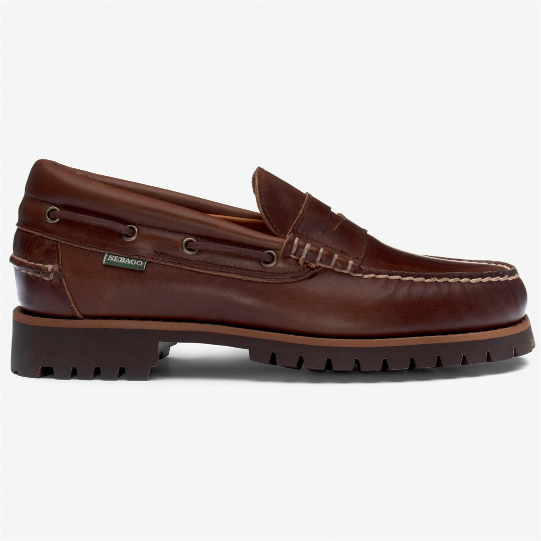 Mocassins en cuir marron foncé pour homme 01