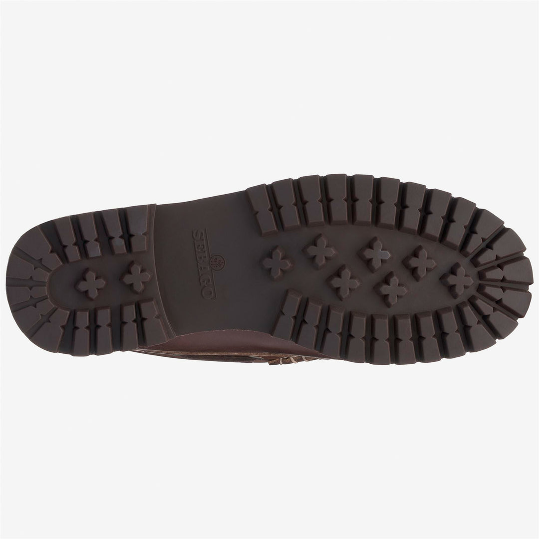 Mocassins en cuir marron foncé pour homme main