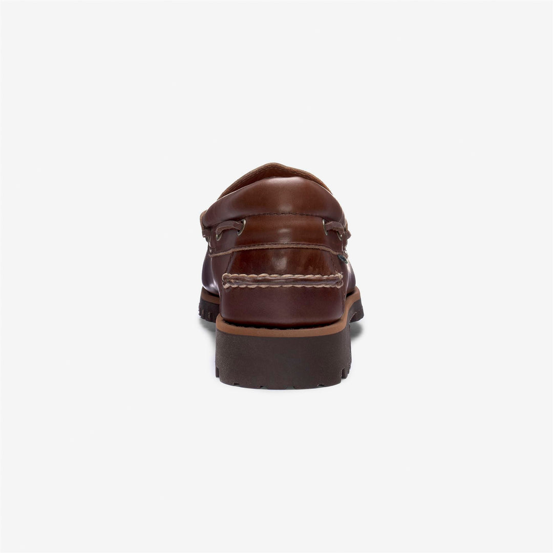 Mocassins en cuir marron foncé pour homme main