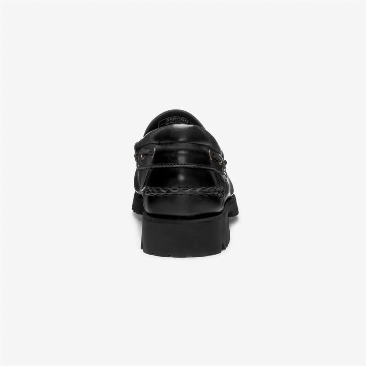 Black Men's Low Cut Leather Moccasin with Rubber Sole 5