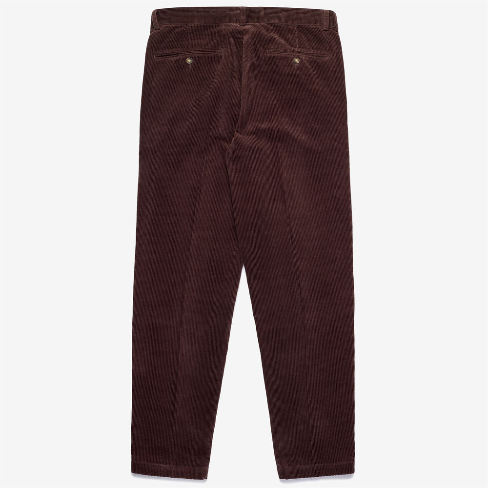 Pantalon chino marron en velours côtelé pour homme, coupe ajustée et poches 02