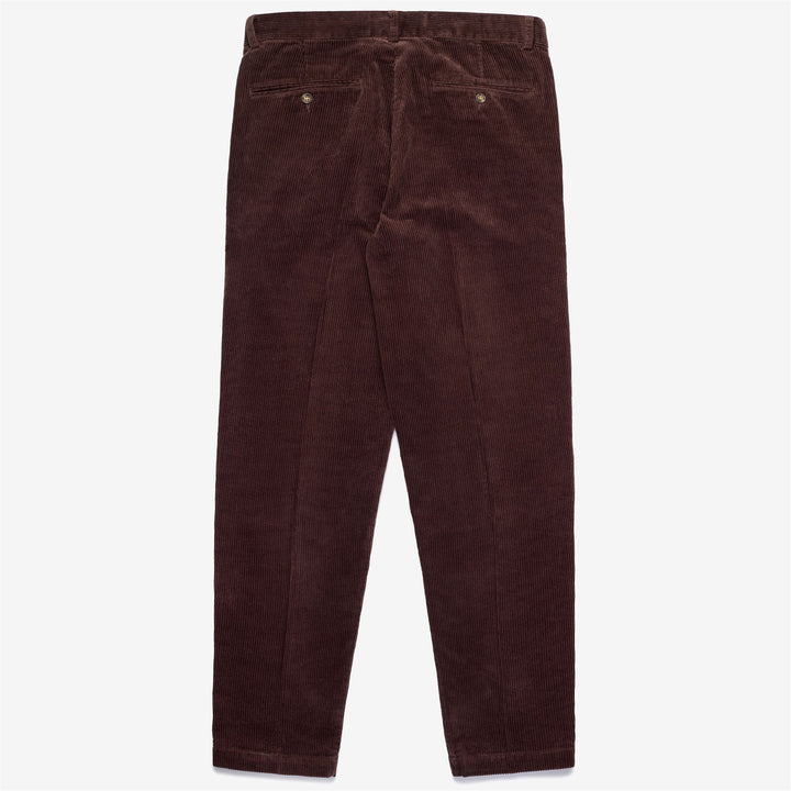 Pantalon chino marron en velours côtelé pour homme, coupe ajustée et poches 2