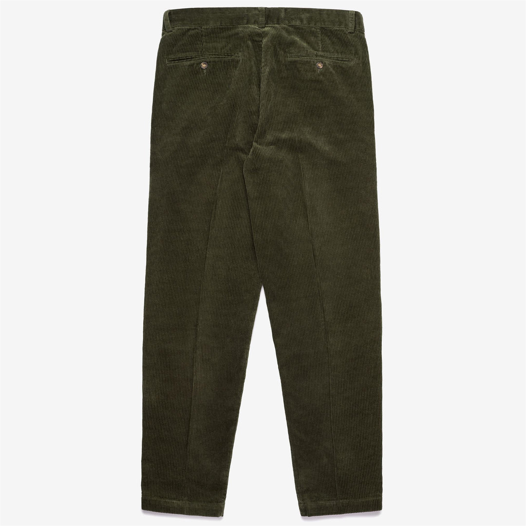 Pantalon chino en velours côtelé vert et noir pour homme, coupe ajustée main
