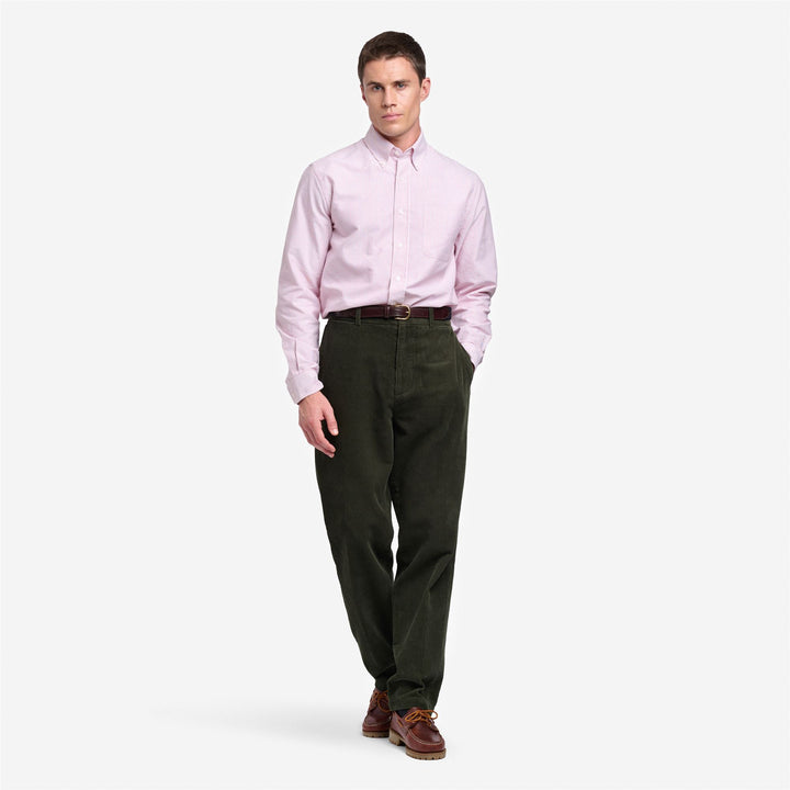 Pantalon chino en velours côtelé vert et noir pour homme, coupe ajustée 3
