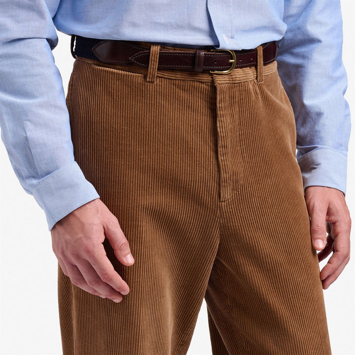 Brown Men's Chino Corduroy Dress with Tailored Fit 5