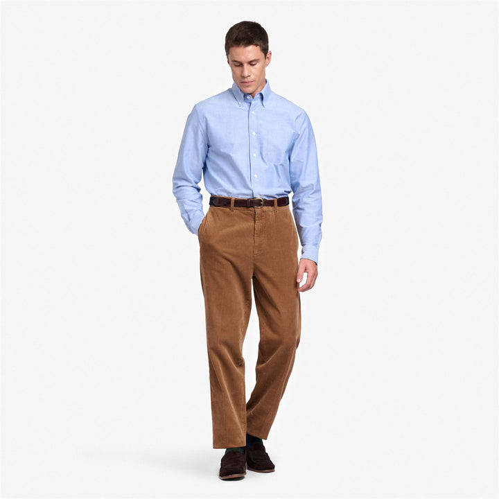 Robe chino marron en velours côtelé pour homme, coupe ajustée 3