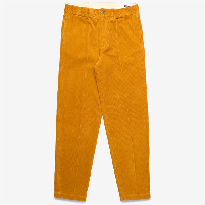 Pantalones de vestir chinos de pana color canela amarillo para hombre 1
