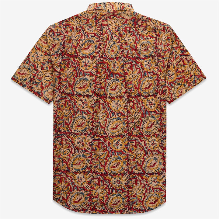Gelbes Unisex-Button-Down-Hemd mit mehrfarbigem Aufdruck 2