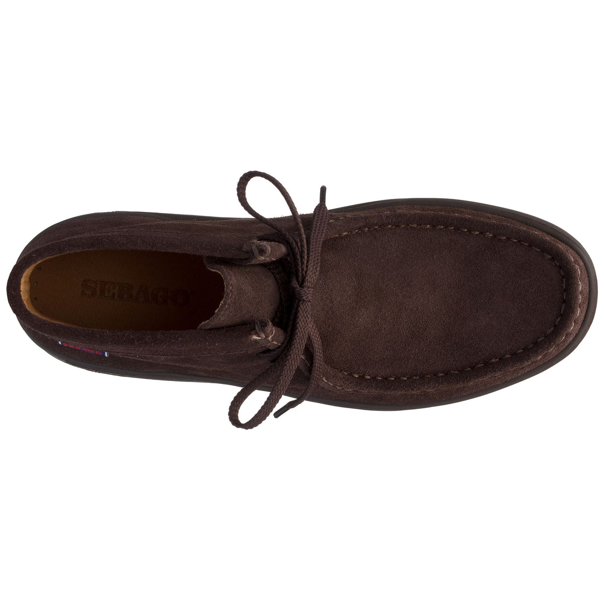 Brown Men's Suede Lace-Up Mid-Top Moccasin