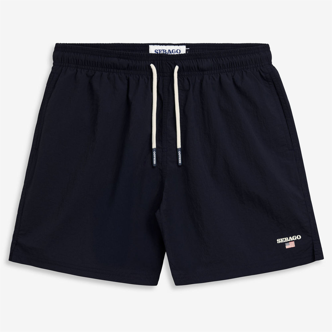 Marineblaue, schnelltrocknende Badehose für Herren zum Segeln 01