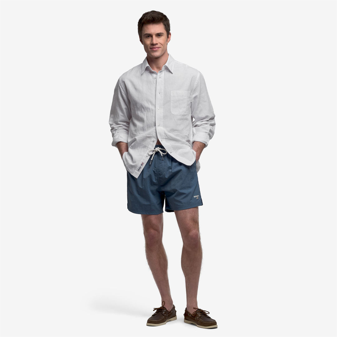 Short de bain de yacht à séchage rapide pour homme, bleu, avec poches main