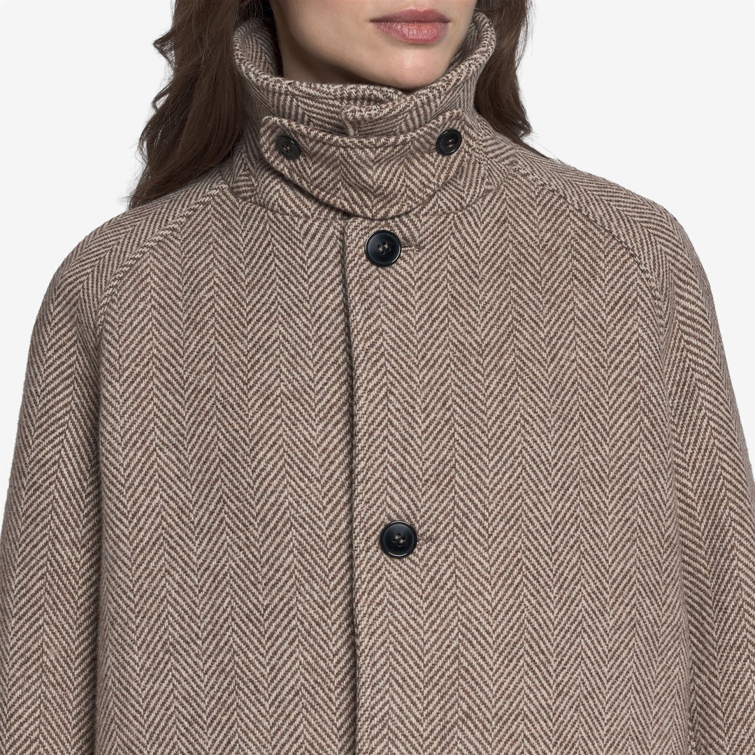 Beige unisex classic herringbone wool coat main