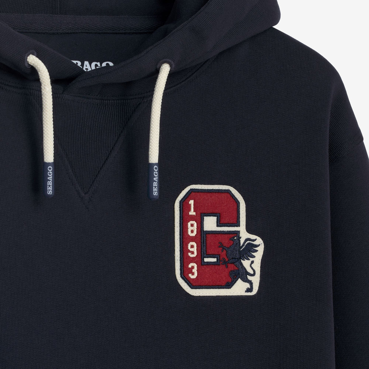 Blauer Unisex-Baumwollfleece-Hoodie