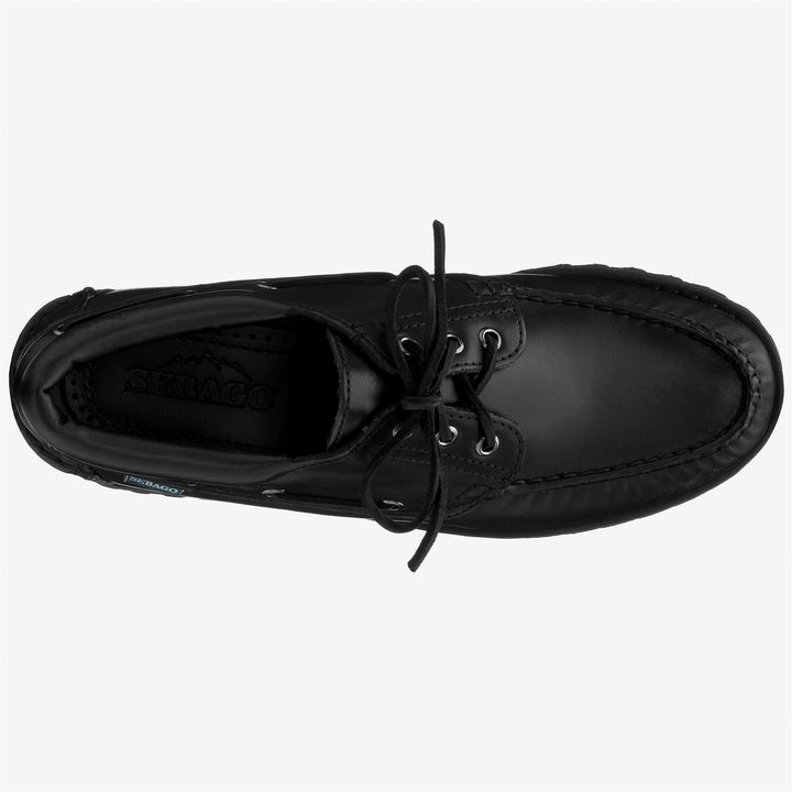 Mocassini bassi in pelle nera da uomo con suola in gomma 4