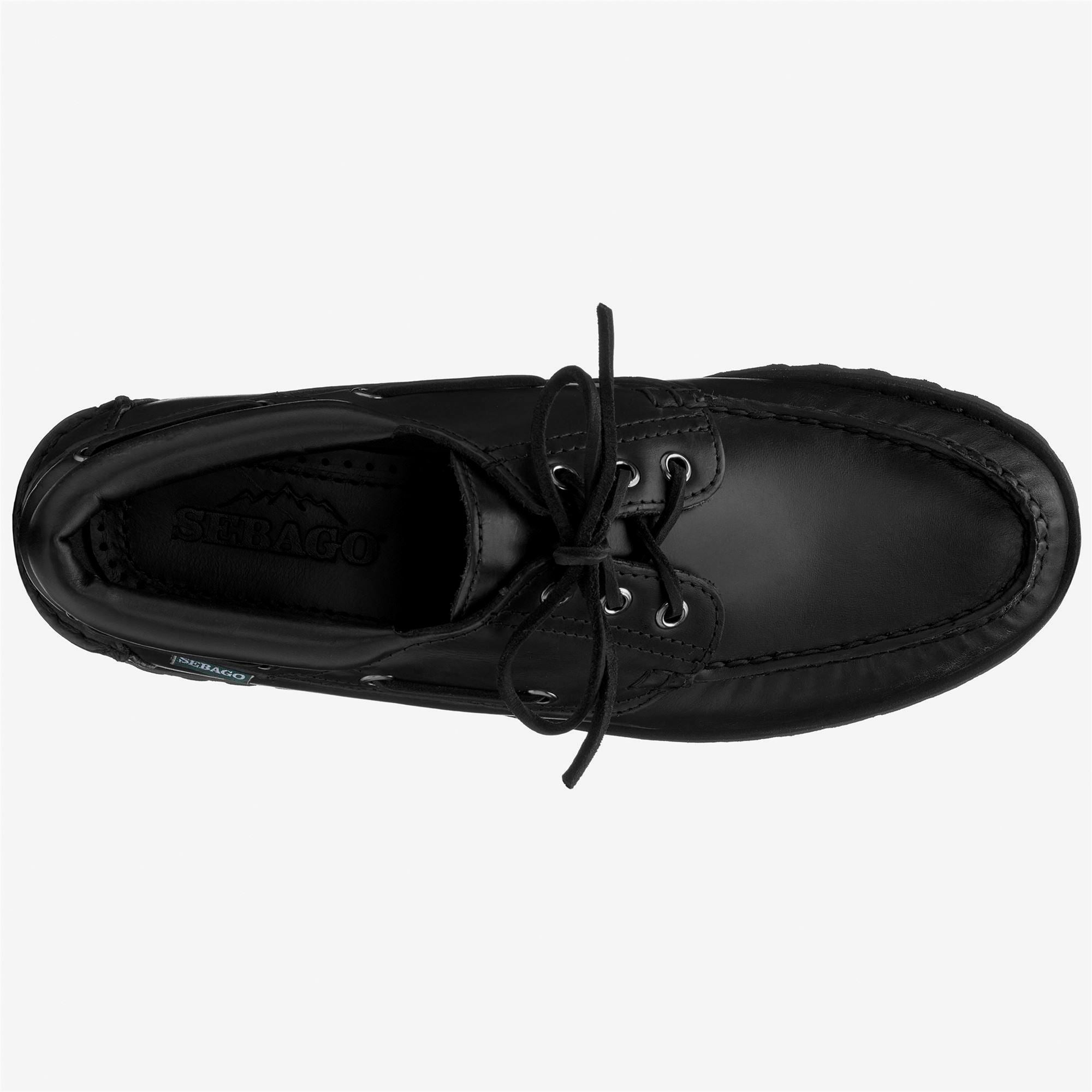 Black Men's Low Cut Leather Moccasins with Gum Sole | Sebago