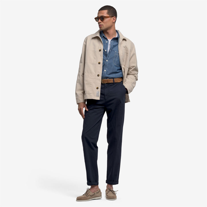 Chaqueta de trabajo unisex beige con diseño de espiga para el tiempo libre 4