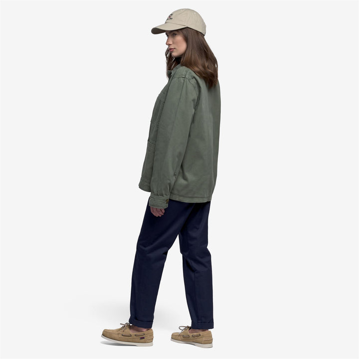 Grüne Unisex-Arbeitsjacke im Fischgrätmuster für die Freizeit 5
