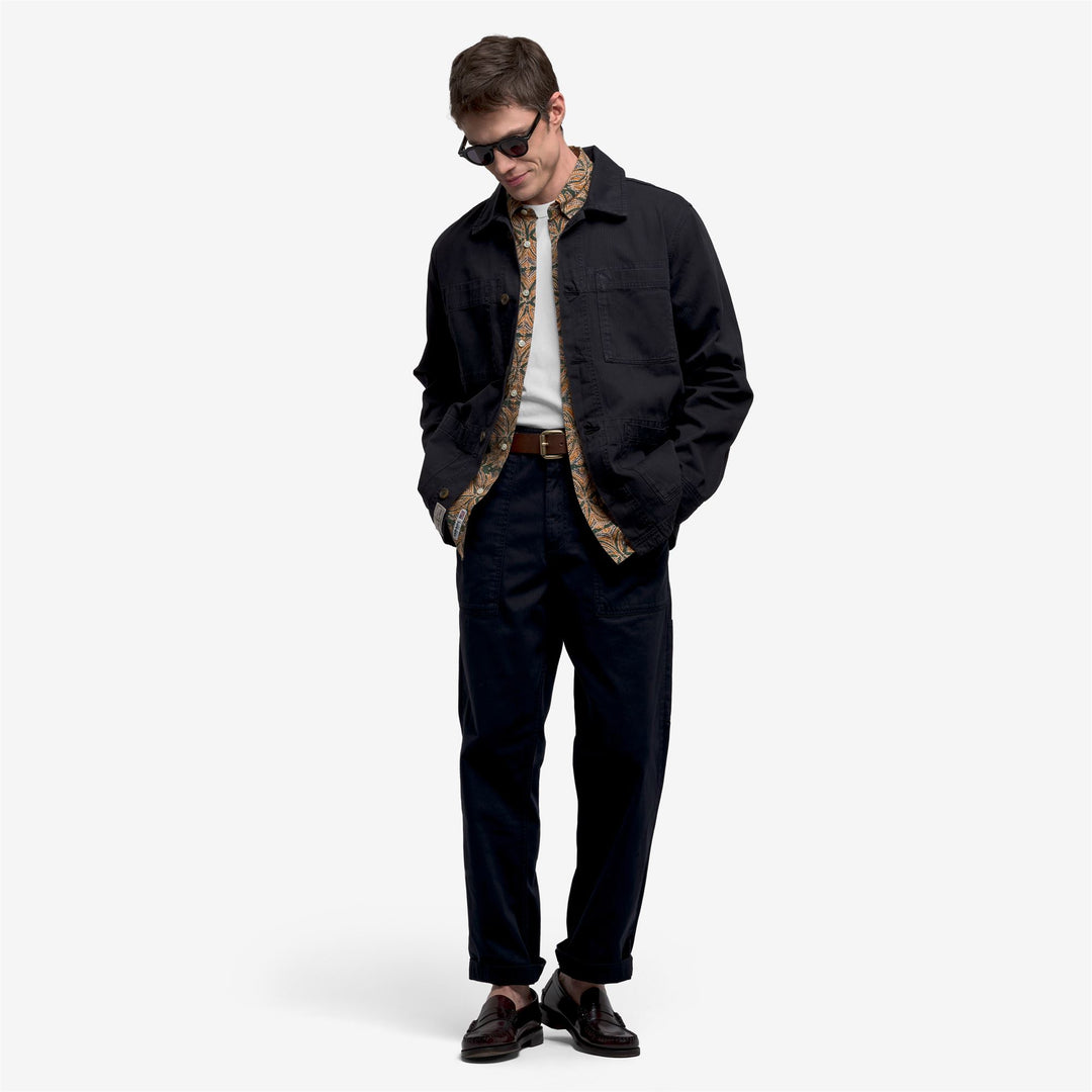 Dark blue Unisex Herringbone Work Jacket for Leisure main