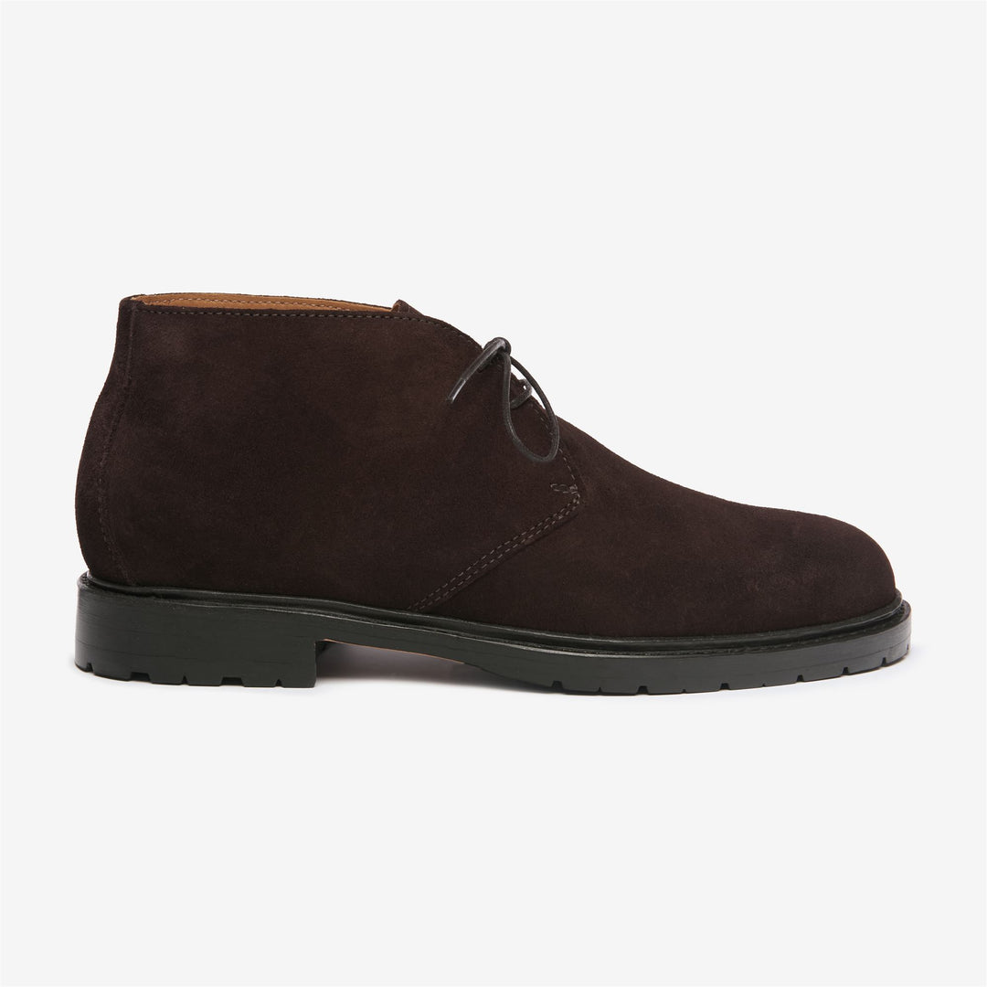 Dark Brown Men's Ankle Desert Boots with Leather Sole main