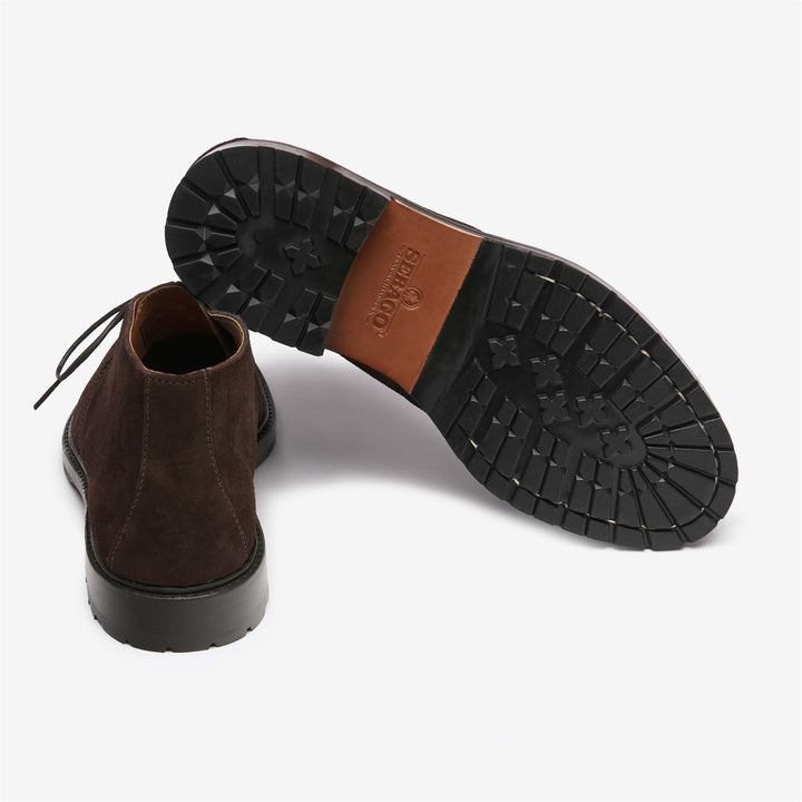 Dark Brown Men's Ankle Desert Boots with Leather Sole 4