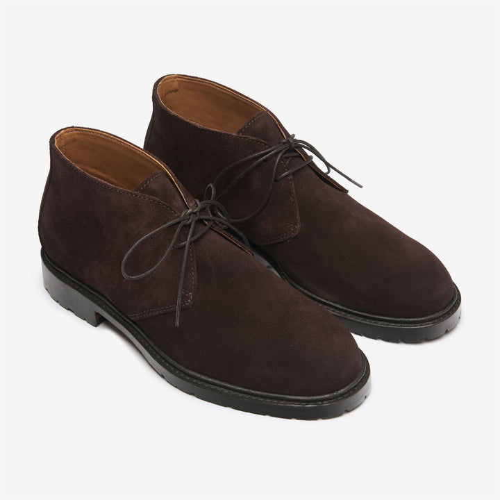 Dark Brown Men's Ankle Desert Boots with Leather Sole 2