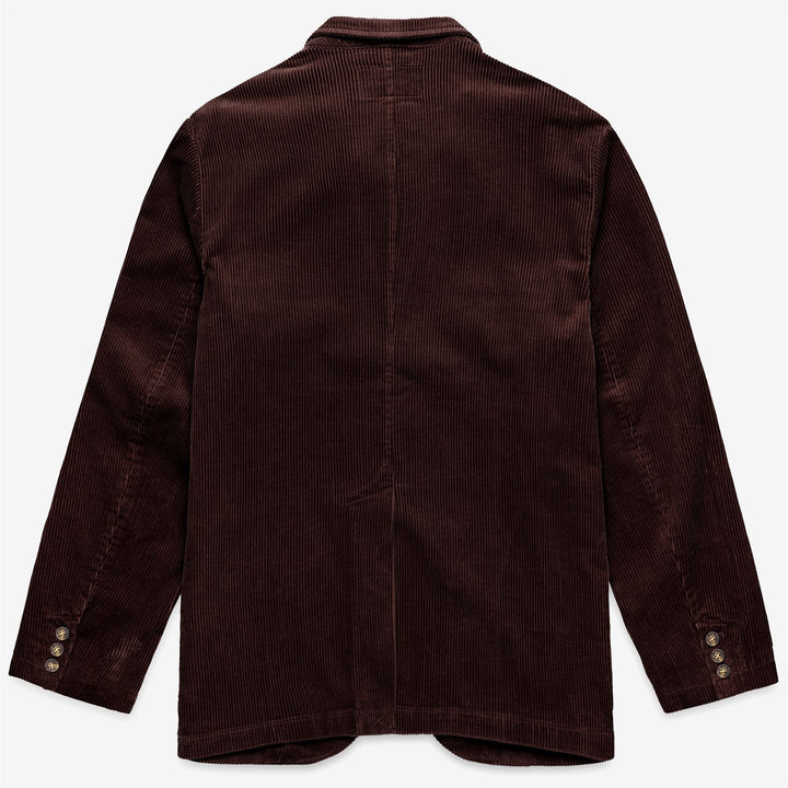 Veste blazer unisexe en velours côtelé marron à la silhouette classique 2