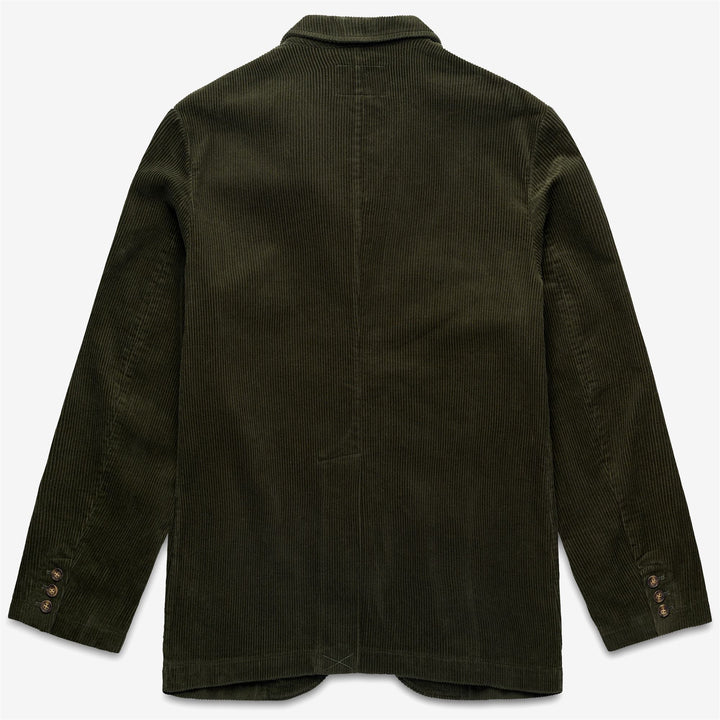 Giacca blazer unisex in velluto a coste verde con design classico 2