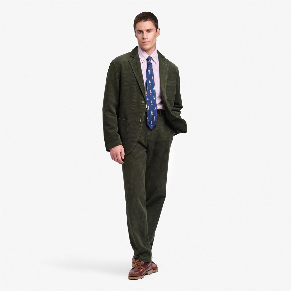 Green Unisex Cotton Corduroy Blazer