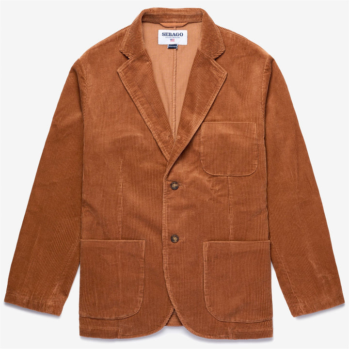 Braune Unisex-Cord-Blazerjacke im klassischen Stil 1