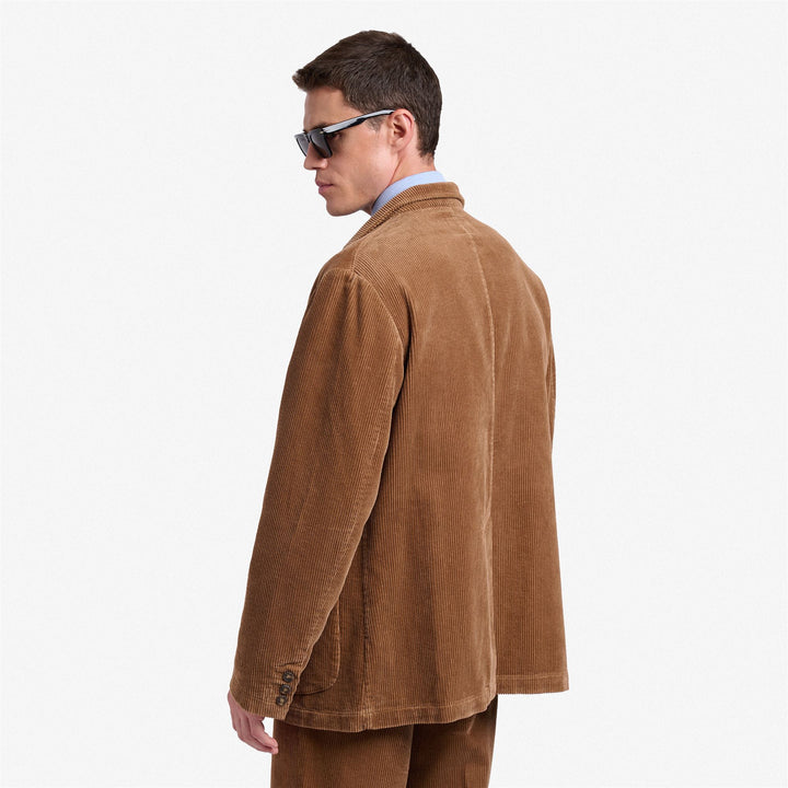 Braune Unisex-Cord-Blazerjacke im klassischen Stil 4