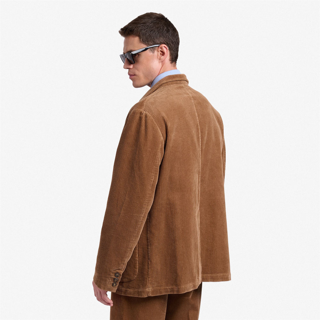 Brown Unisex Corduroy Blazer Jacket with Classic Style main
