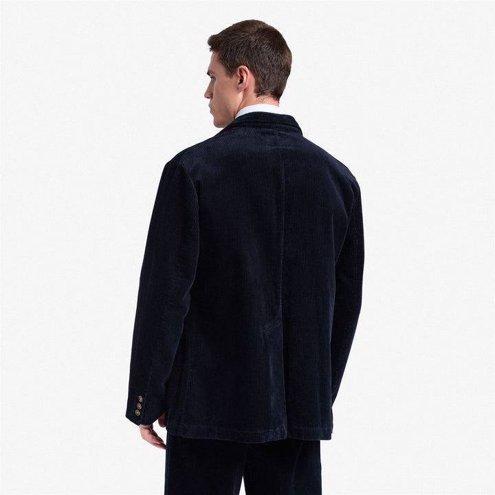 Chaqueta Blazer de Pana Unisex Azul con Influencia Clásica y Deportiva 4