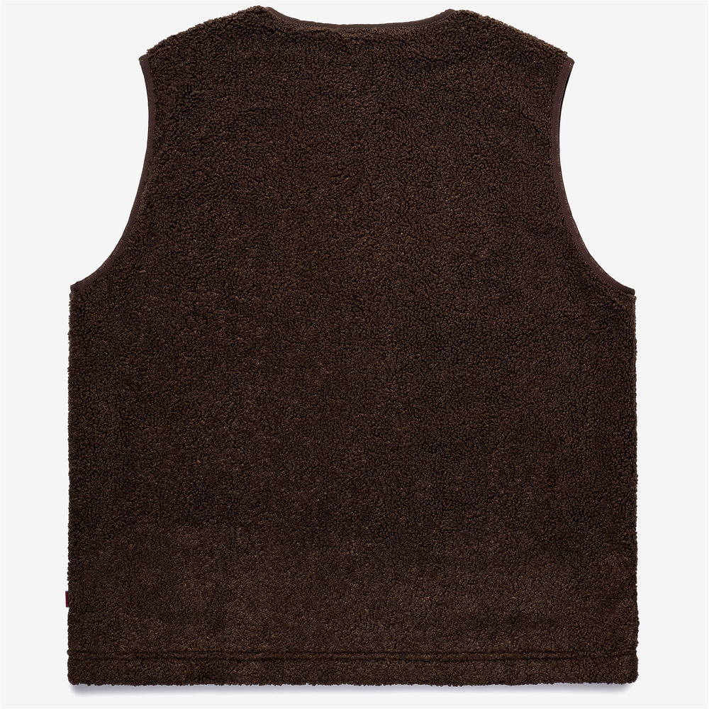Brown Unisex Fleece Vest with Zip Pockets 02