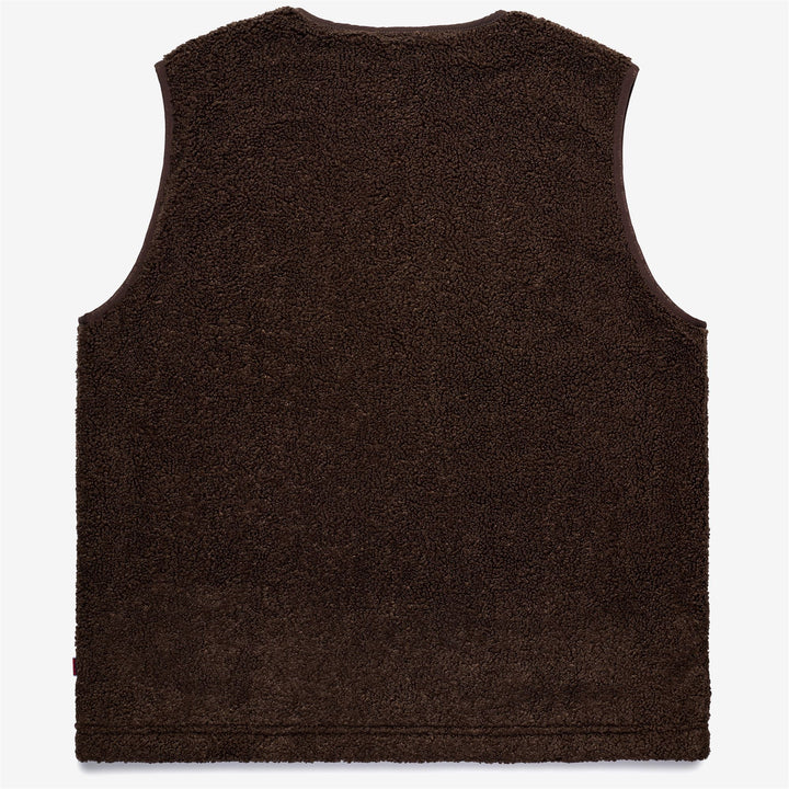 Braune Unisex-Fleeceweste mit Reißverschlusstaschen 2