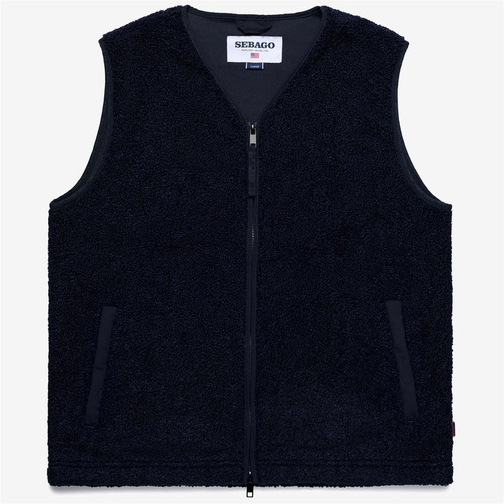 Gilet polaire unisexe bleu foncé avec poches zippées 1
