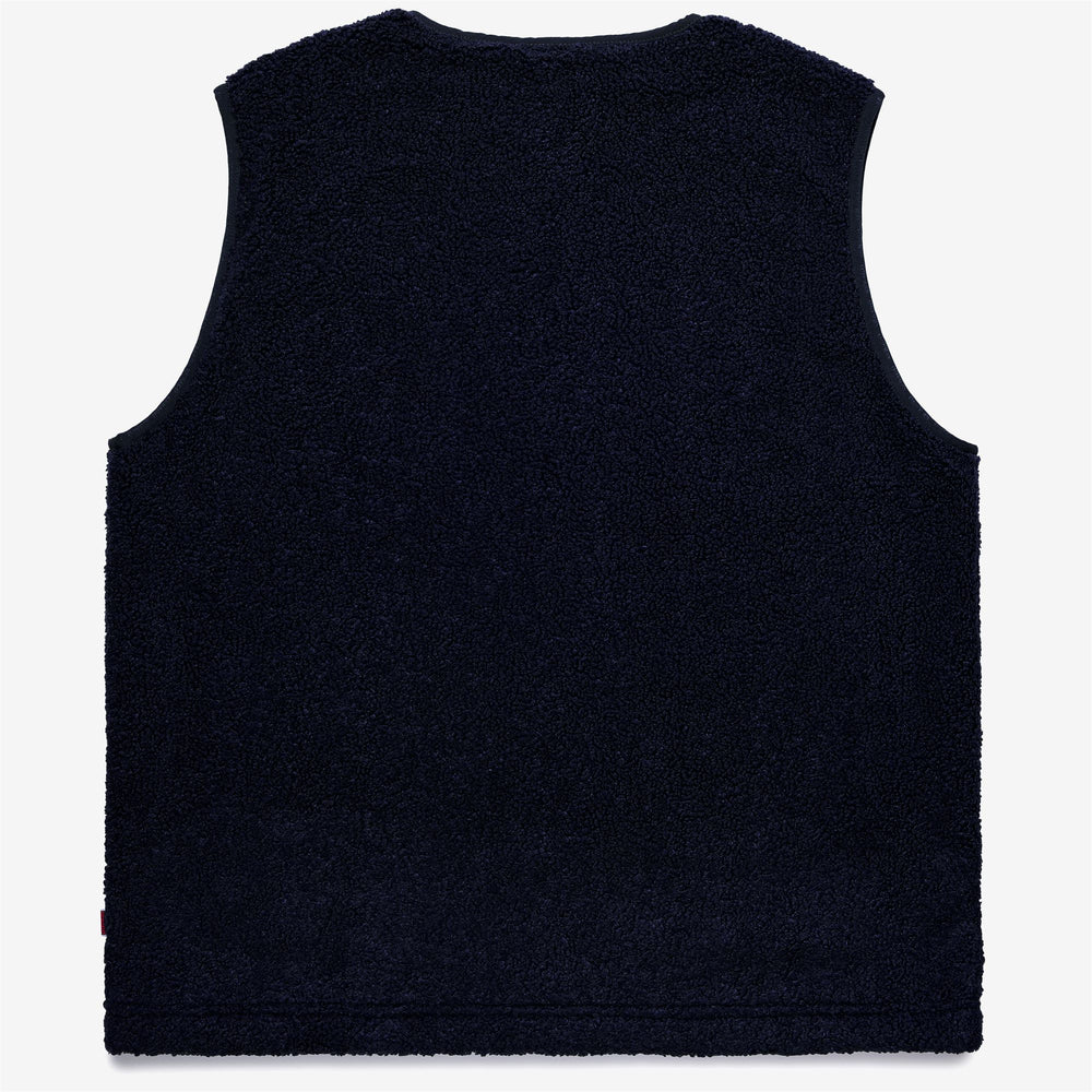 Gilet unisex in pile blu scuro con tasche con cerniera 02