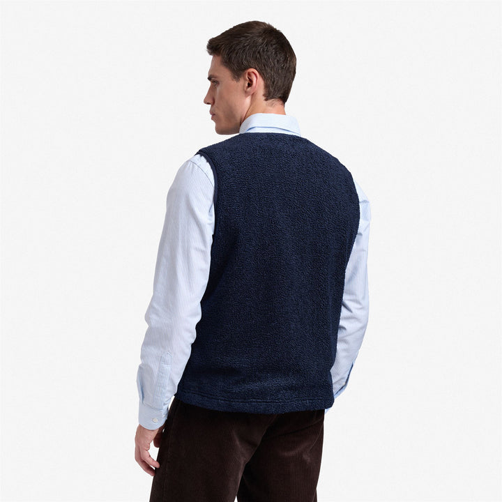 Gilet polaire unisexe bleu foncé avec poches zippées 4