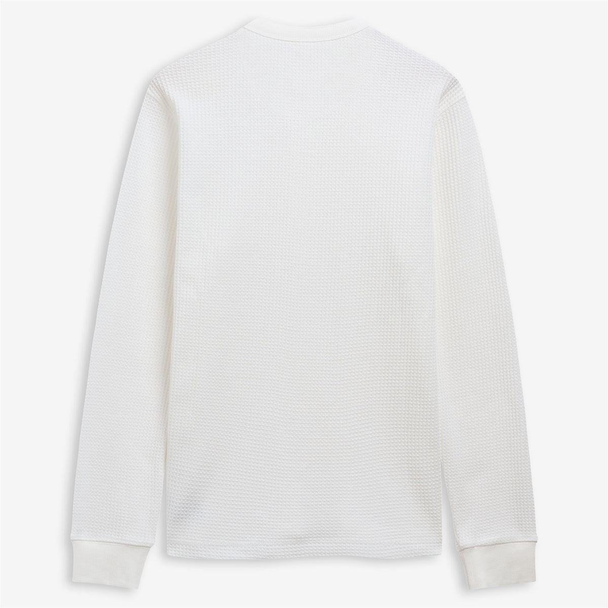 White Unisex Cotton Blend Long-Sleeve Henley T-Shirt
