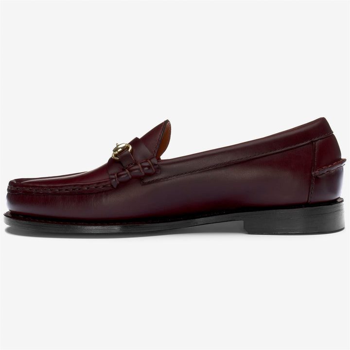 Mocasín de piel para mujer en color marrón oscuro con detalle metálico 3