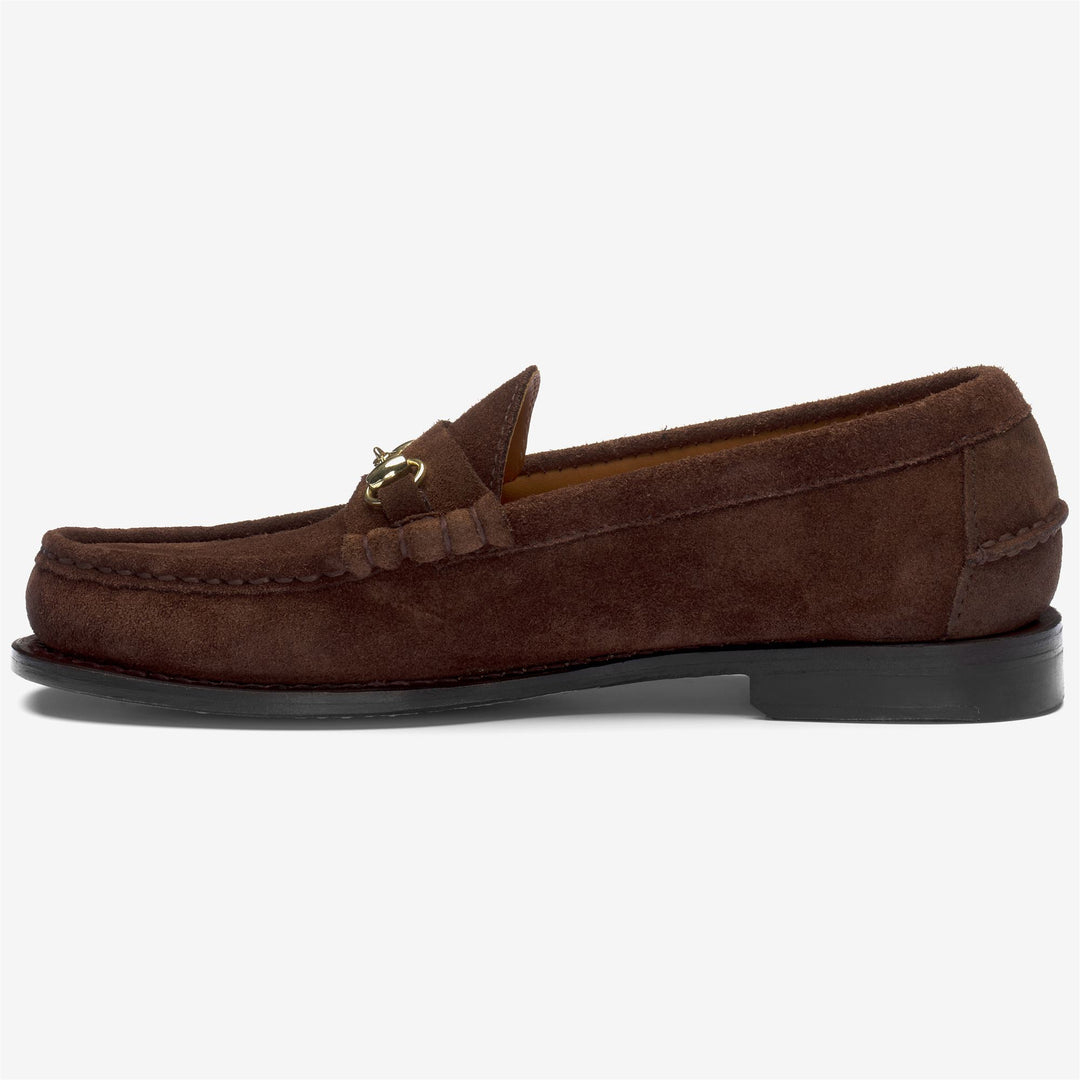 Dark brown Women's Suede Moccasin Loafers with Horsebit Detail main