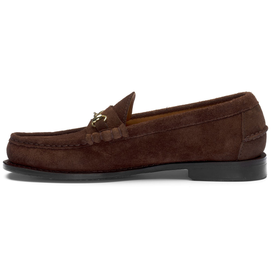 Mocasines de ante marrón oscuro para mujer con detalle de bocado de caballo main