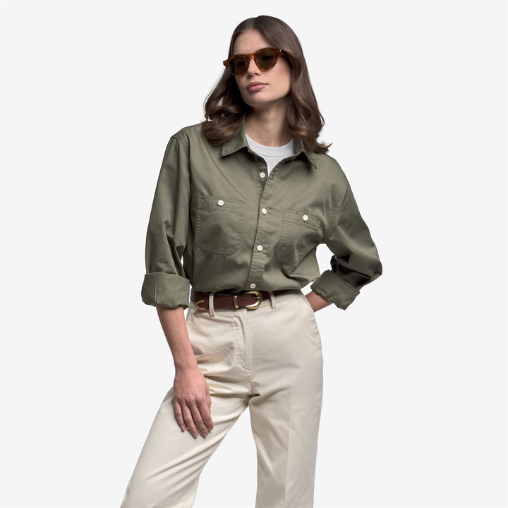 Lichen green Unisex Classic Utility Work Shirt 4