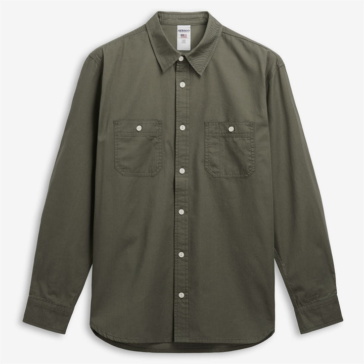 Camisa de trabajo utilitaria clásica unisex verde liquen 1
