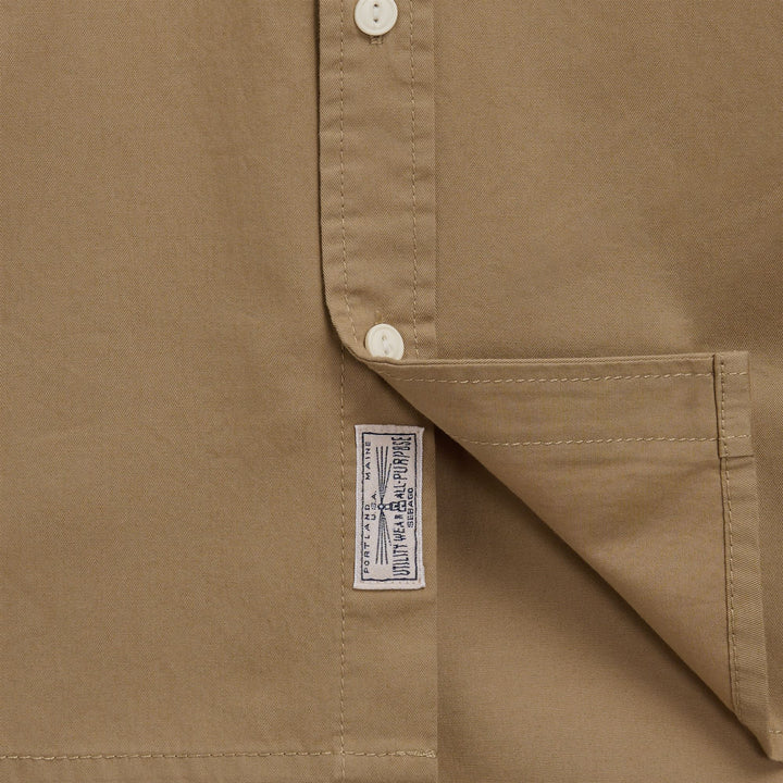 Beige unisex classic utility workwear shirt 3