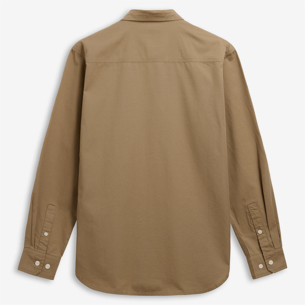 Camisa de trabajo utilitaria clásica unisex beige 02