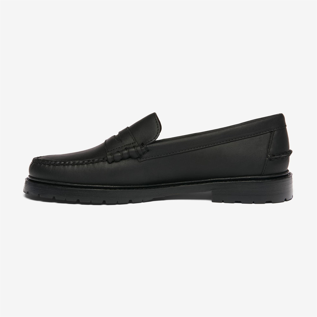 Mocasines de cuero negro para hombre con construcción Blake tradicional. main